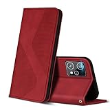 ZONNAVI Cover per Realme 9 4G / Realme 9 PRO+ 5G, Flip Custodia Pelle PU con [Slot Cart] [Supporto Stand] [Magnetica], Cover a Libro Portafoglio per Realme 9 4G / Realme 9 PRO Plus 5G (Rosso)