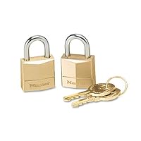 Master Lock Vorhängeschloss, massives Messing, 1,9 cm breit, 120T (gleichschließend) – Ansicht 1
