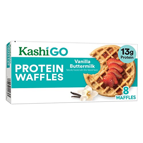 Kashi GO Frozen Protein Waffles, Whole Grain Waffles, Frozen Breakfast