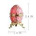 YU FENG Faberge Egg Trinket box Jewelry Box Hinged Collectible Rhinestones Jeweled Painted Enameled Decorative Egg (Pink)