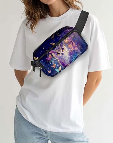 Image of Owl Fanny Pack Lightweight Belt Bag Fashion Waist Pouch | Waterproof, Crossbody Bags for Women, Sports, Running, Traveling, Hiking