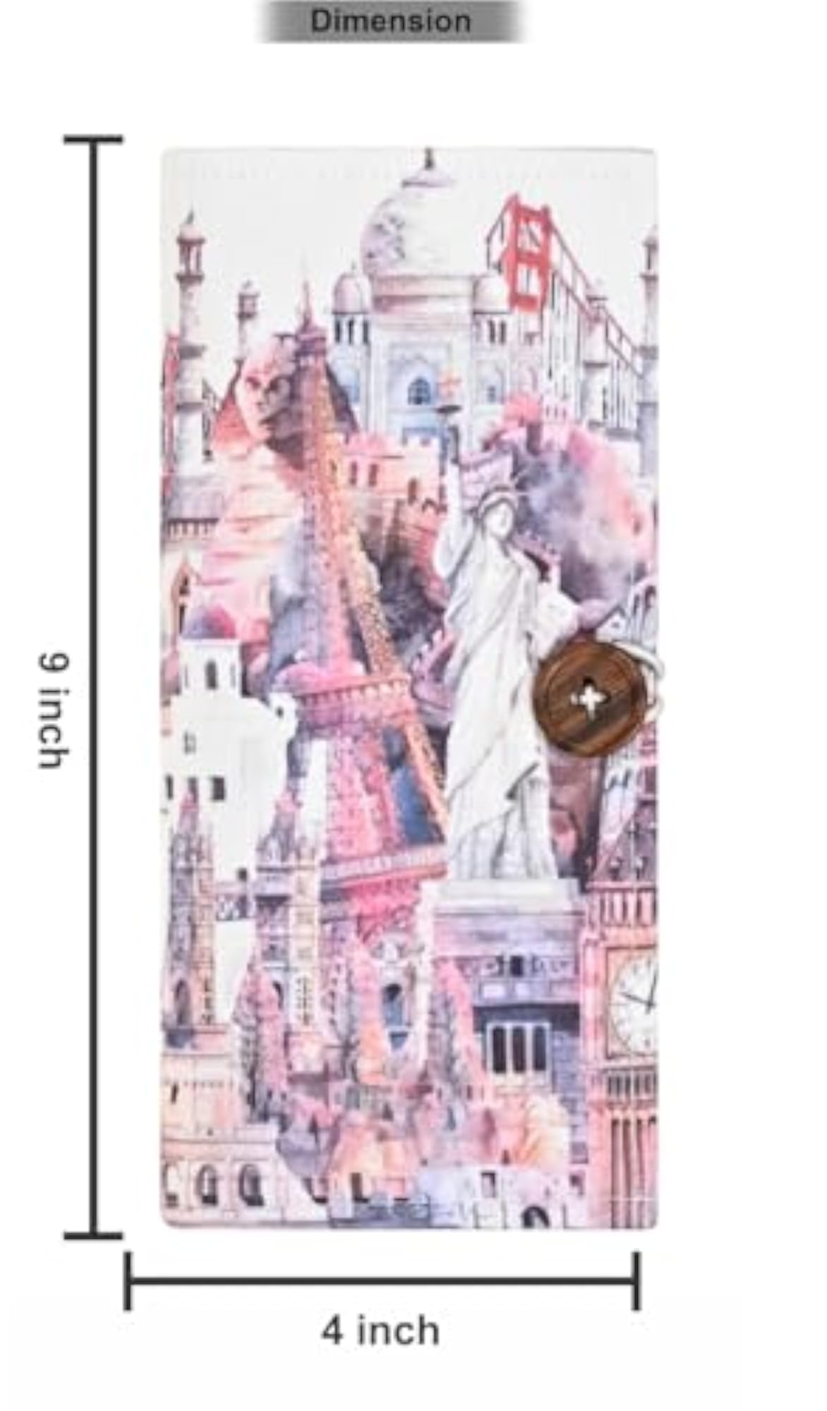 Printed Canvas Wallet with Passport Holder in Multi-Color