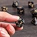 EBOOT Polyhedral 7-Die Dice Set for Dungeons and Dragons with Black Pouch (Black Gray)