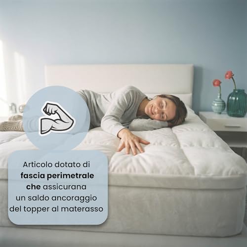 Surmatelas double 160 x 195 cm Morfeo matelassé avec soufflet