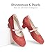 DREAM PAIRS Girls Dress Shoes Low Heels for Little Big Girl Mary Jane Shoes with Pearl Rhinestones Flower Girl Pumps Princess Wedding Party,Size 1 Little Kid,Red,SDFL2403K