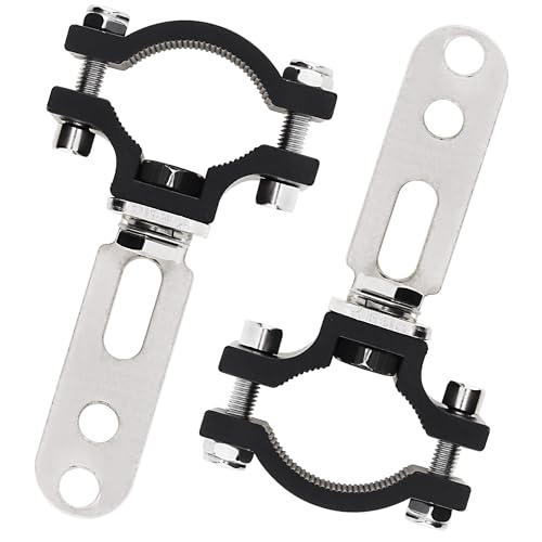 Windance 2pcs Light Bar Mounting Bracket 18.5-27mm/0.72-1.06 inch Aluminum Auxiliary Spotlight Tube Clamp Holder for Motorcycle Scooter Pit Bike ATV UTV Front Fork Bumper Roll Bar Roof Rack (Silver)