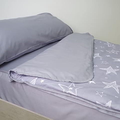 10XDIEZ Saco Nórdico Ajustable Gris para Cama Individual con Relleno Cover