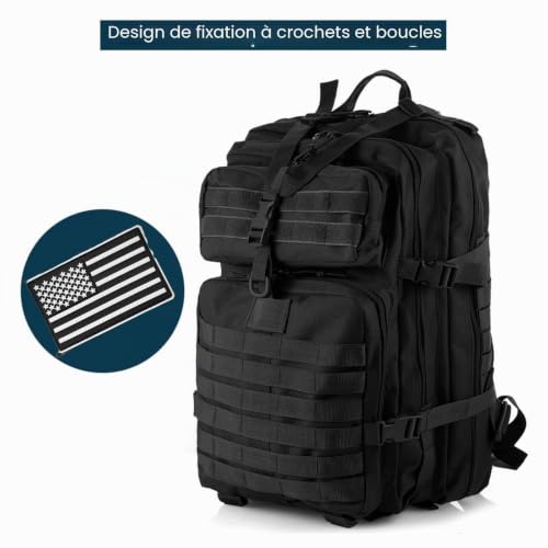 GUJOIN 50L Durable Nylon Waterproof Fishing Hunting Backpack Outdoor Military Backpacks Tactical Sports Camping Hiking Bags, black, 50 Lang - 7