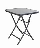 Klappbar LINDER EXCLUSIV Klappbarer Gartentisch Bistrotisch Balkontisch Klapptisch Glastisch 70 x 70 cm