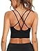 Produktbild Sykooria Sport BH Damen Gepolstert Bustier Damen BH ohne Buegel Spaghettiträger Cross Back Design Push up BH Sport Bra Top für Yoga Fitness, Schwarz S