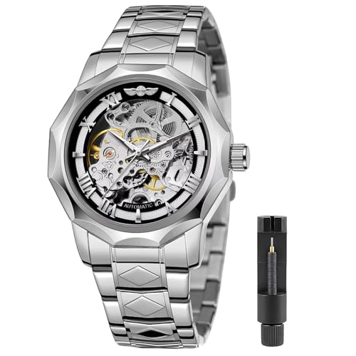 Montre automatique homme Tiong mécanique en maille d'acier pour éviter les pannes de pile