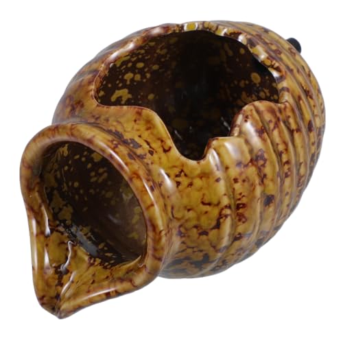HOOTNEE Decorative Fish Fountain Mini Ceramic Water Fountain for Indoor Outdoor Patio Balcony Garden Decorative Water Jar
