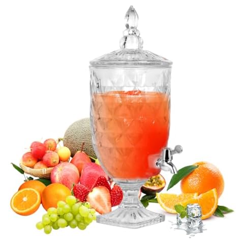 Pickei 1.3 Gallon Glass Drink Dispenser Cover