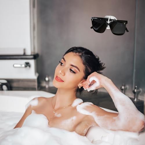 12 Stück Sonnenbrillen Aufbewahrung,Brillenhalter Wand Wandmontiertes Brillenregal, Lochfreier Sonnenbrillenständer für Den Heimgebrauch, zum Aufhängen und Ausstellen von Brillen（Transparent）