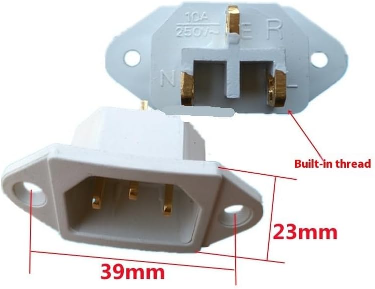 Compatible For Aroma Compatible For Tiger 6 PCS Rice Cooker Power Cord Plug, 3 Prong Replacement Socket