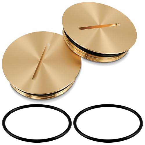2PCS 5249-CAP Brass Floor Outlet Cover w/O-Ring for Leviton 5249 5349 5250