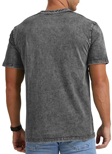 NITAGUT Mens Distressed Cotton Shirts Vintage Hipster Hip Hop Longline Crew Neck T-Shirt4