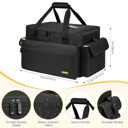 DJ-Equipment-Tasche mit 5 herausnehmbaren Trennwänden,DJ-Kabeltasche mit Fächern für Laptop und Mikrofon,Reise-Organizer-Tasche für DJ-Equipment,Musiker,Profis und DJ-Zubehör (47 x 29 x 28 cm)