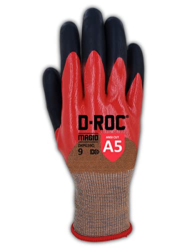 Image of MAGID D-ROC DX+ Technology DXPG59F 18-Gauge Double-Dipped Foam Nitrile Fully Coated Coreless Work Glove