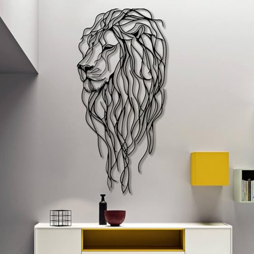 Flewfar Animal Head Wall Decor, Large Metal Line Art Wall