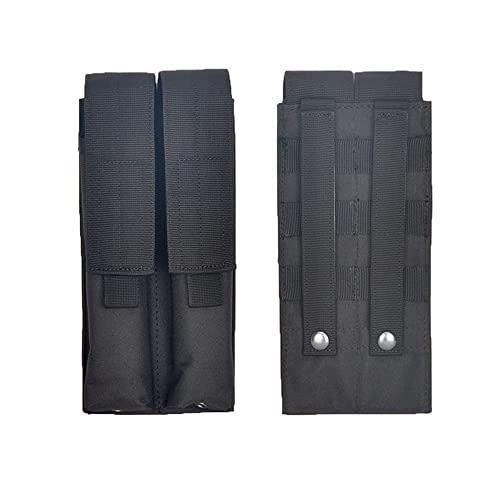 HWZ Molle Outdoor Tactics 600D Nylon Waterproof Accessory Bag P90 Double Bag Practical Hunting Bag (Black)