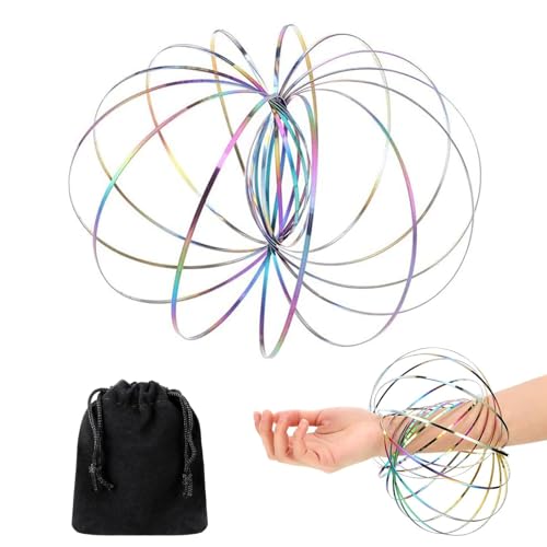 Hotmnty Bunte 3D Arm Feder Flow Ringe