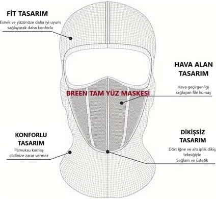Motorcular Için Yüz Maskesi, Soğuk, Rüzgar Ve Güneşten Yüz Koruyucu