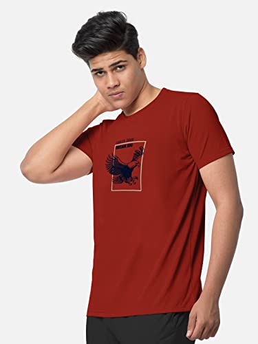 Image of BULLMER Black Trendy Typographic Printed Round Neck Half Sleeve Tshirt for Men
