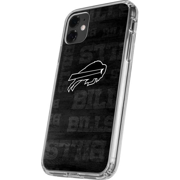 Skinit Clear Phone Case Compatible with iPhone 11 - Officially Licensed NFL Buffalo Bills Black & White Design