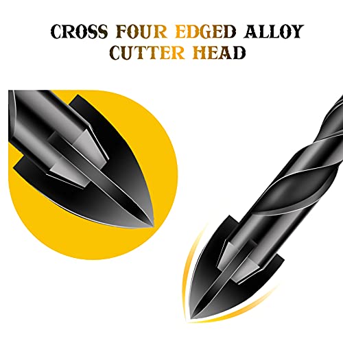 Aleric Masonry Drill Bit Set,5Pcs Concrete Drill Bits Set For Tile, Brick,Glass,Plastic And Wood,Tungsten Carbide Tip Drill Bits For Wall Mirror And Ceramic Tile In Size 3/16,1/4, 5/16,3/8,1/2Inch #TOP3