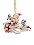 Cosmos Gifts 10648 Santa with Airplane Ornament, 2-1/4-Inch