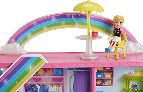 Polly Pocket Playset With 3-Inch Doll, 35+ Accessories, Sweet Adventures Rainbow Mall, 3 Floors, 9 Play Areas #TOP4