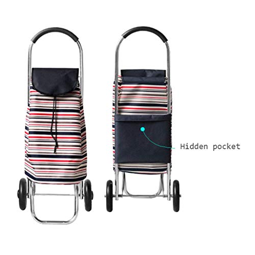 WLKINF Einkaufstrolley aus Aluminium, faltbar, praktisch, ultraleicht, Trolley mit vier Rädern, kann 55 l, 30 95 cm… – Bild 5