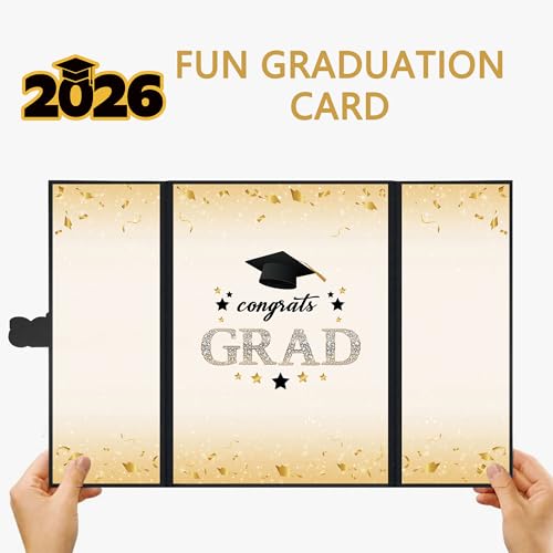 Image of Vlipoeasn 2026 Graduation Guest Book Alternative, Black Gold Class of 2026 Graduation Party Decorations, Graduation Signature Book for 2026 College High School, Unique Graduation Gifts for Friends