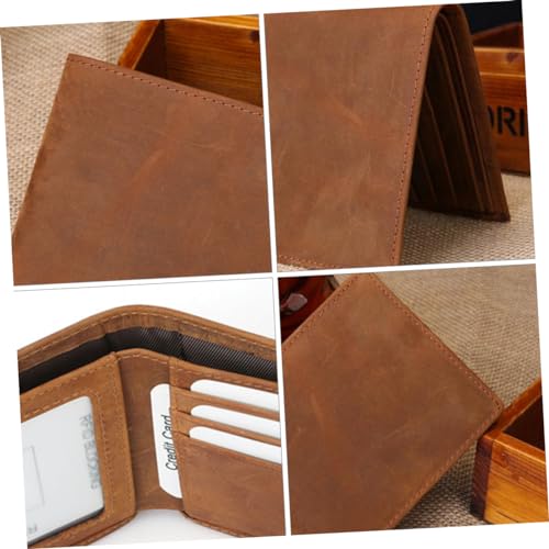 1pc Bifold Wallet for Men Vintage Cowhide Purse Multiple Card Slots Cash Holder for Birthdays and Holidays2