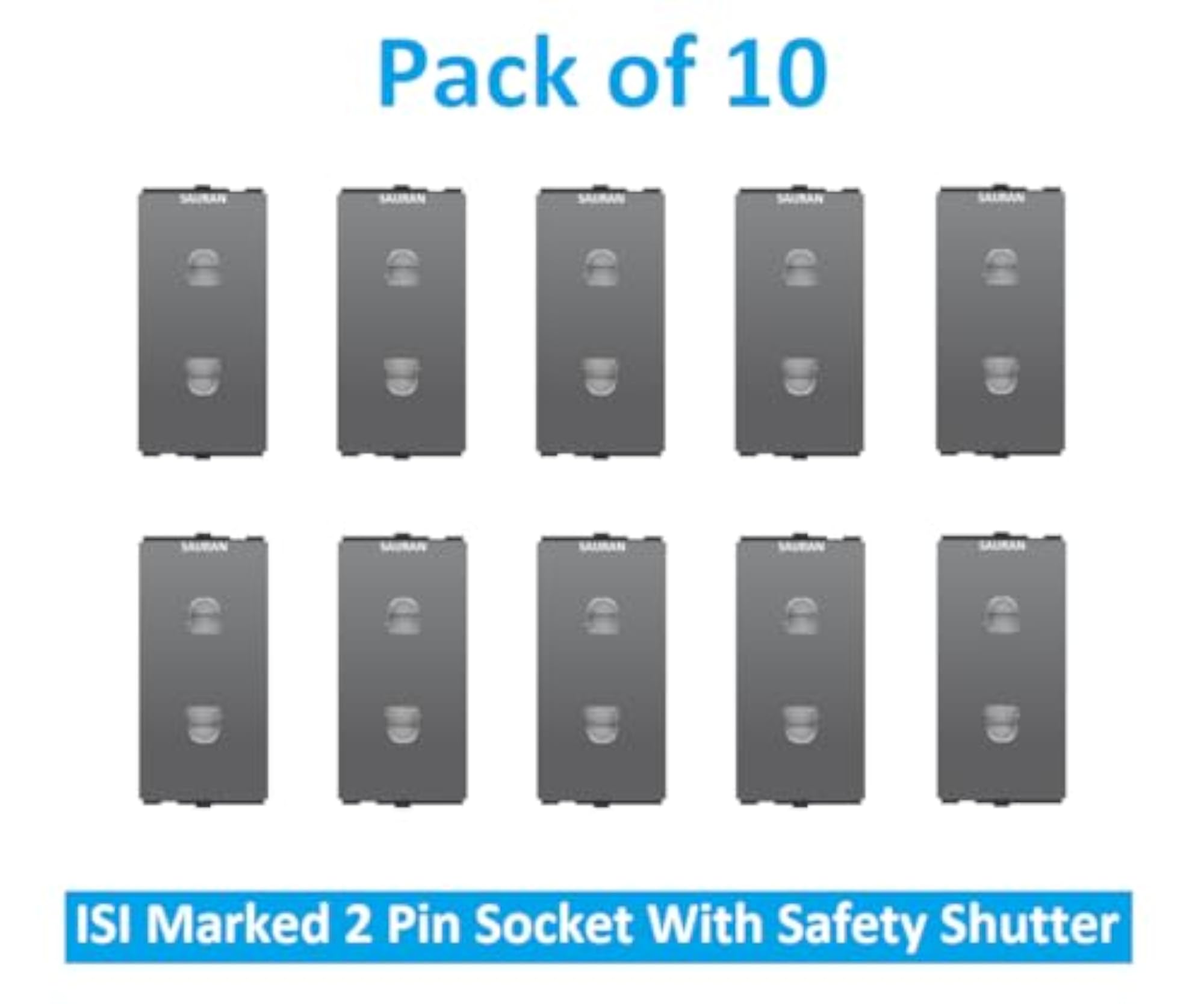 Electrical Switch 2 Pin Socket with Safety Shutter