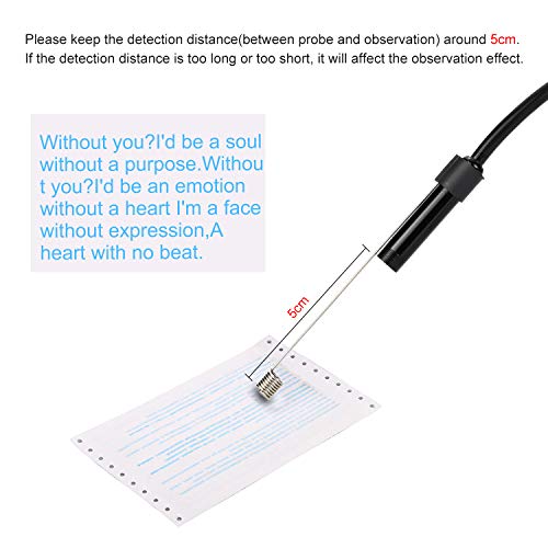 DECDEAL Câmera de endoscópio sem fio WiFi Inspeção por endoscópio 7mm 2.0MP HD Câmera de cobra de in