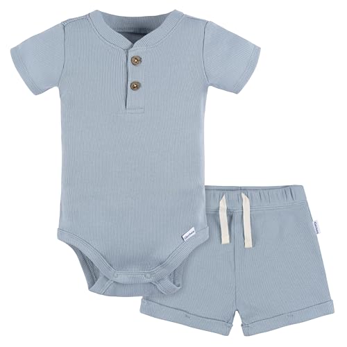 Image of Gerber Unisex Baby Bodysuit and Short Set