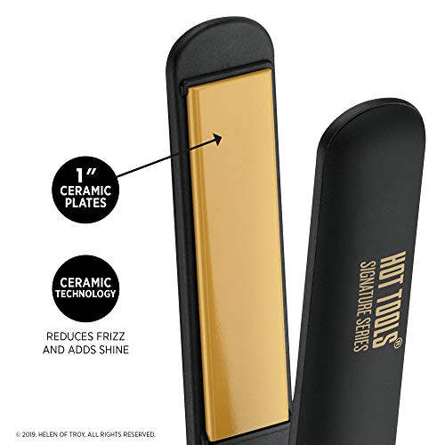 Hot Tools Pro Signature Céramique numérique cheveux plat en fer, Silky, Styles de qualité professionnelle lisse, (1 dans)