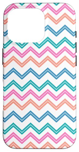 Multicolor Chevron Geometric Zig Zag Pattern Women Girl �X�}�z�P�[�X iPhone 16 Pro �p