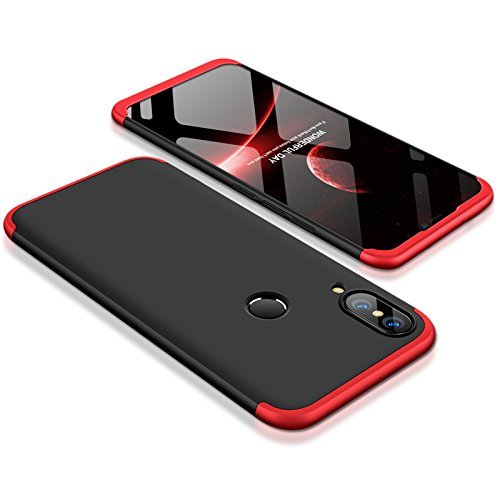 Ypanda Case for Huawei nova 3i / P20 / P20 Pro / P30 Lite / P30 Pro/Mate 10 pro / Y9 (2018) Case 3 in 1 Design - 360 Degree Full Body Protection - Ultra Slim Hard Case (P30 Lite,Red-Black)