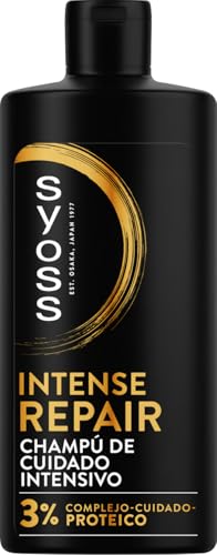 Syoss Intense Repair Deep Caring Champú 440ml, Champú Syoss para Cabello Seco y Dañado, Repara las Fibras Capilares en Todos los Niveles