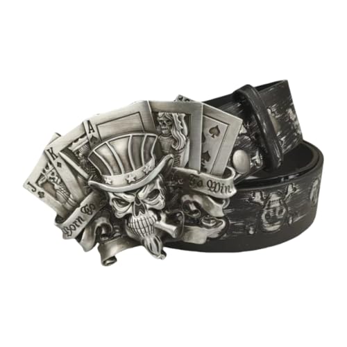 Men's Dark Academia Style Belt - Adjustable Genuine Leather Strap with Detailed Metal Buckle, Gothic Inspired Design