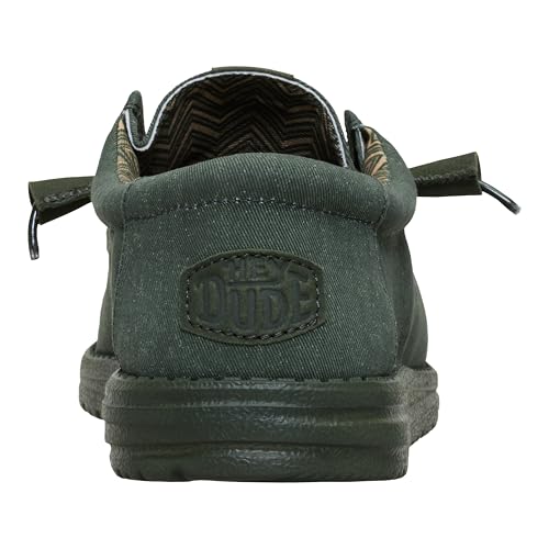 image for HEYDUDE Wally Stretch Canvas Deep Green Size 15, Men’s Shoes, Slip-o