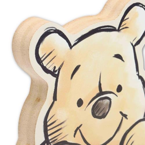 Image of Disney Winnie the Pooh Shelf Sitter Decor | Adorable Pooh Wood Block Tabletop Decoration for Home
