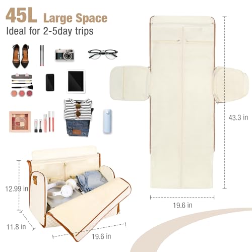 Convertible Garment Duffel Bags for Travel, Carry On Garment Bag with Shoe Compartment, 3 in 1 Foldable Suit Duffle Bag for Women, Jenni Bag for Hanging Clothes3