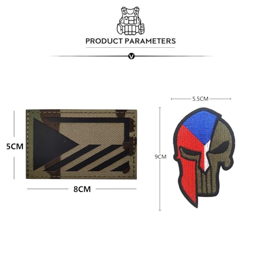 Patch drapeau tchèque camouflage réflexion infrarouge IR nuit identification patch moral - 7