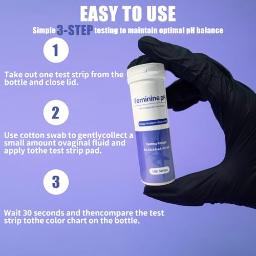 Homcoice Vaginaler pH Teststreifen (100 Streifen) Weiblicher pH Test zur Überwachung der vaginalen Intimgesundheit und zur Vorbeugung von Infektionen, genauem Säure- und Basengleichgewicht