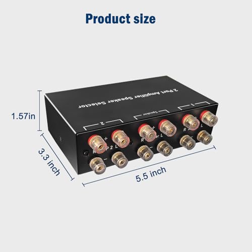 Image of Y.D.F 2 Port Amplifier Speaker Selector, 2(1)-in-1(2)-Out Amp Speaker Switcher Selector, AMP A /B Switch Splitter 2-Way Loudspeaker Control Combiner Box