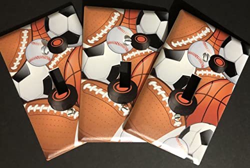 Create-A-Mural SPC-SP Kids Sports Decor Light Switch Cover Plate Soccer, Football, Baseball, Hockey Decorative Nursery Teen Toddler Room Bedroom Bathroom Playroom Diy Wall Decoration thumb #4
